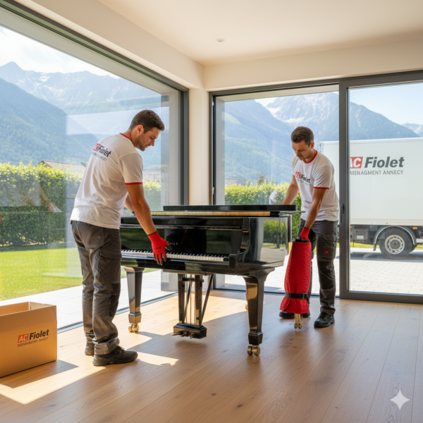 Déménagement d'une maison avec piano avec déménageur Professionnel à La Balme-de-Sillingy 74330 spécialisé dans la manutention d'objets lourds fragiles