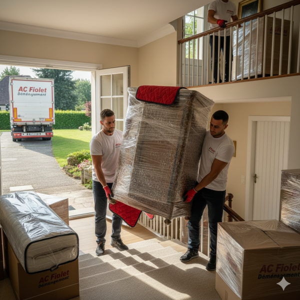 Déménagement d'une maison sur 2 étages avec un déménageur professionnel à La Verpillière 38290 qui propose une formule clé en main