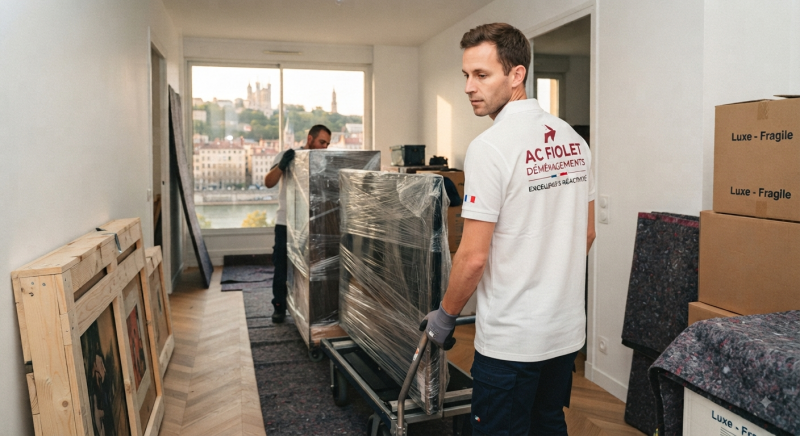 AC Fiolet Déménagements à Lyon : notre équipe spécialisée assure un transfert de luxe clé en main parfaitement sécurisé.
